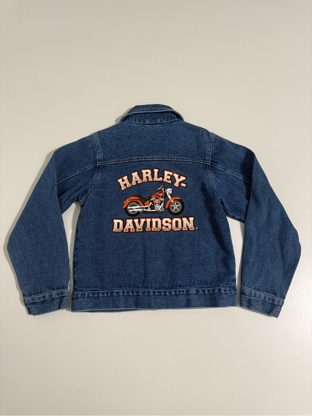 Harley-Davidson Kids Blue Denim Jacket with patch Sz 8-10